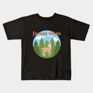 Forest Vibes with a Deer! Kids T-Shirt